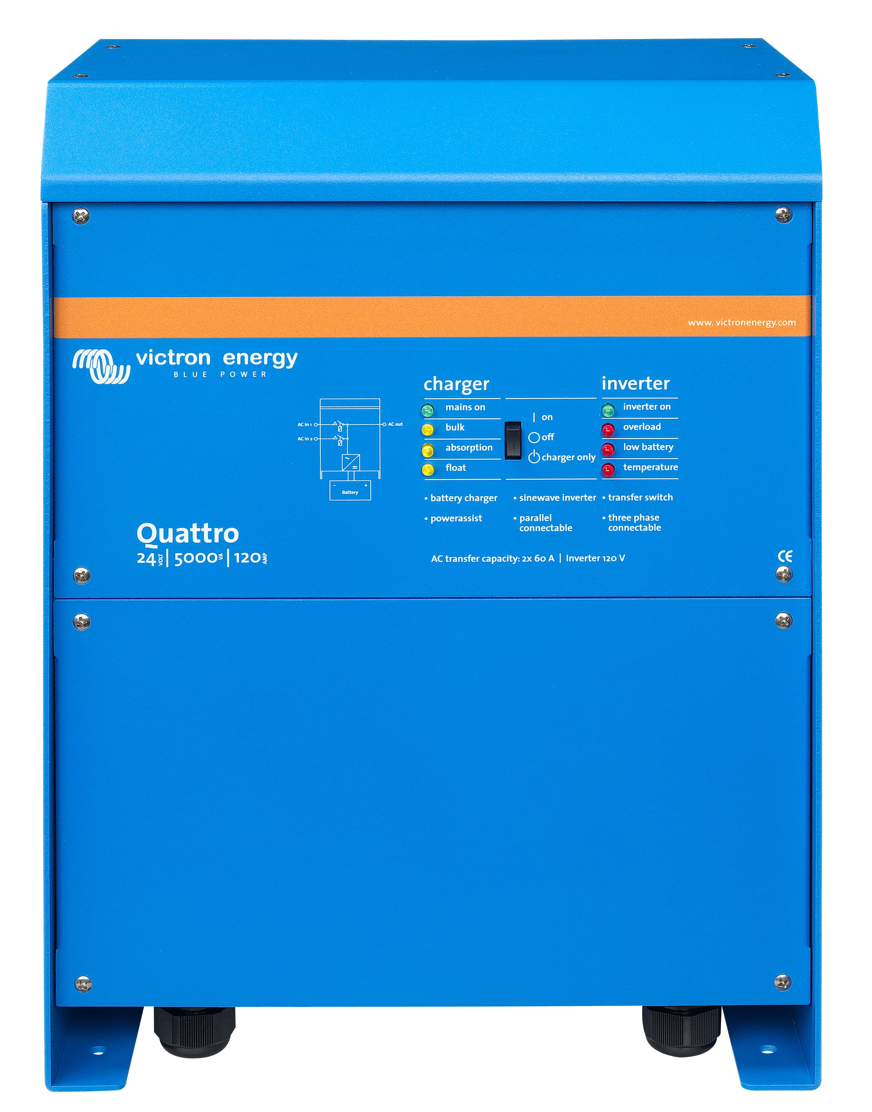 Quattro 24V 5000VA 120A 120 VAC (front) thumbnail