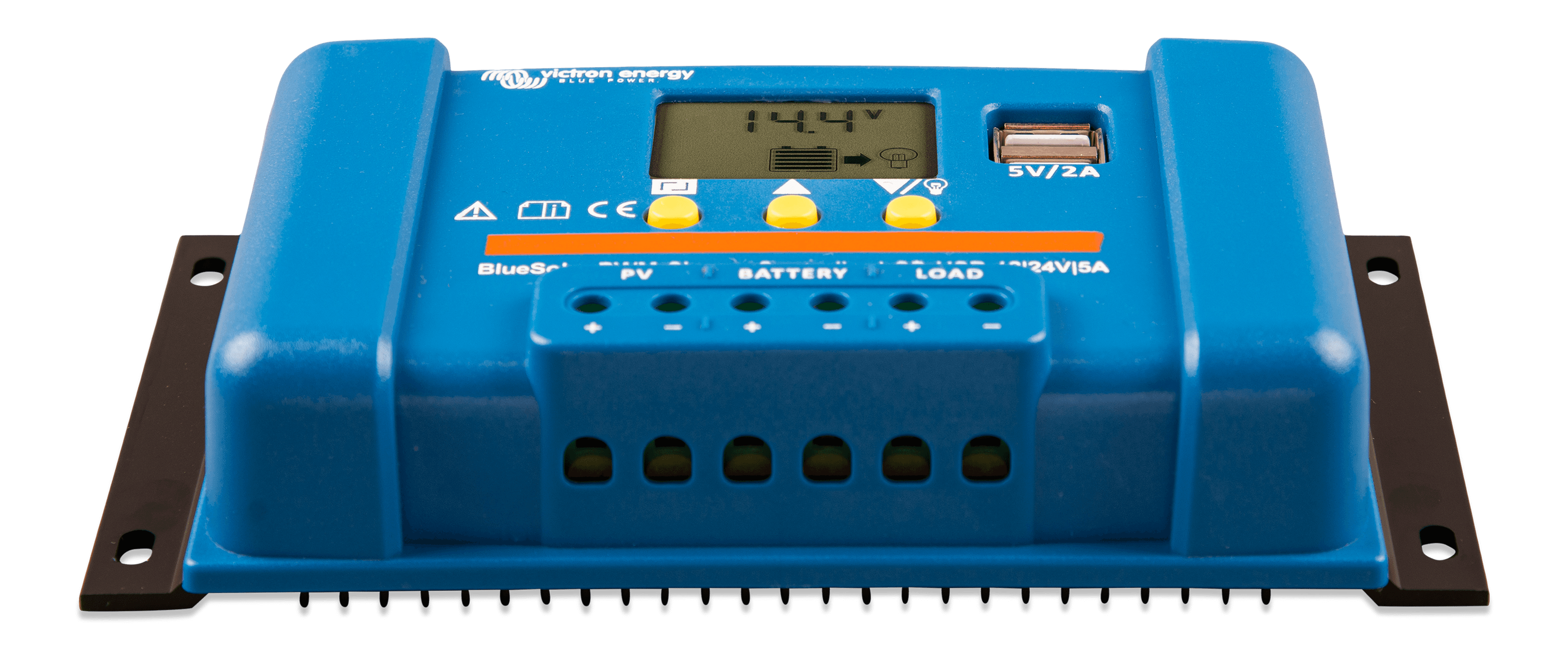 BlueSolar PWM Charge Controller LCD USB 12/24V-5A (front-angle) thumbnail